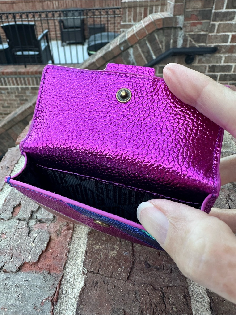 Kurt Geiger Multicolor Metallic Leather card wallet - Picture 4 of 4
